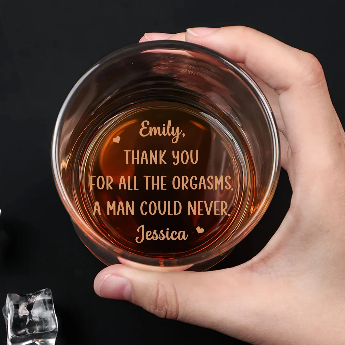A Man Could Never Babe - Personalized Custom Engraved Whiskey Glass - Image 2