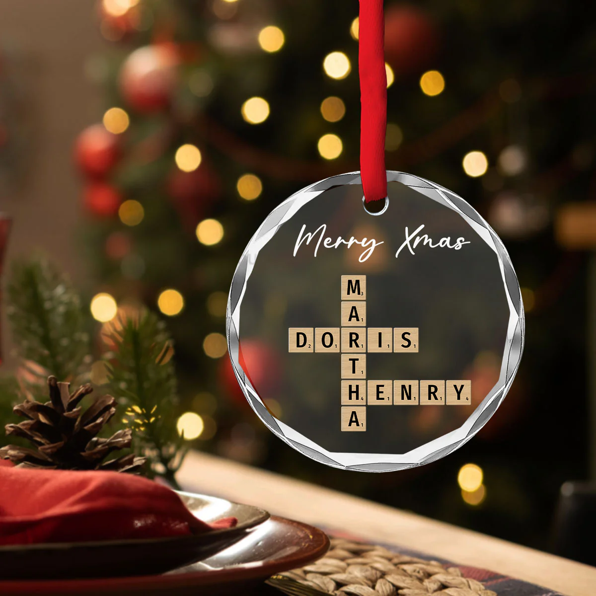A Merry Little Christmas - Personalized Custom Glass Ornament - Image 2