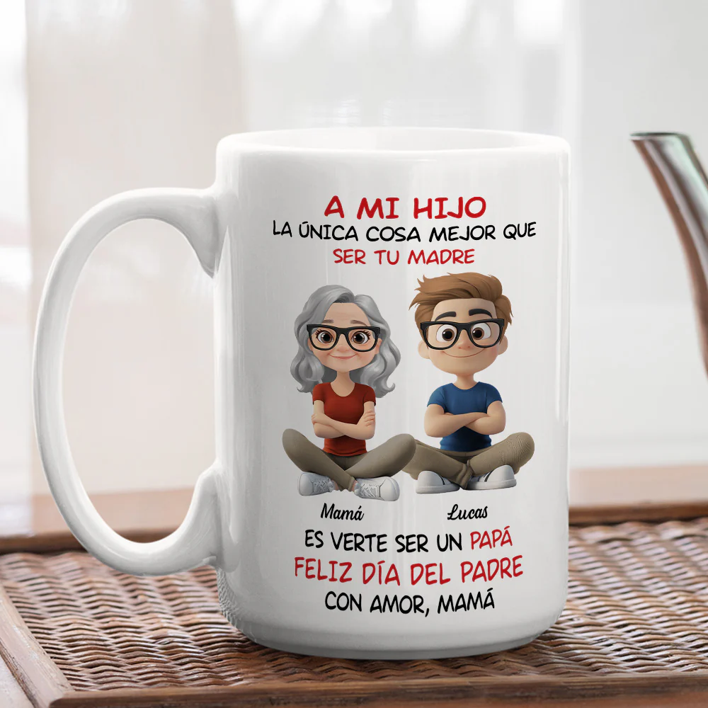 A Mi Hijo Cartoonizado - Taza Personalizada de Café - Image 6