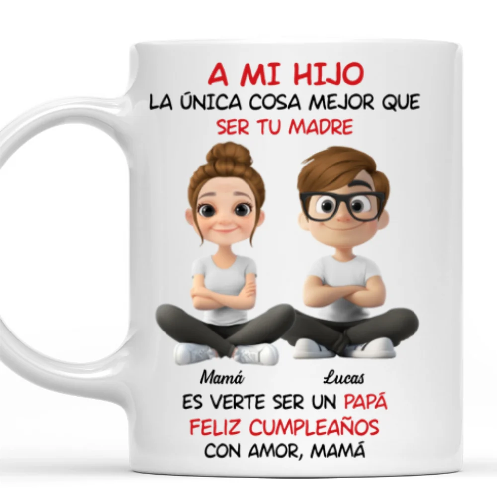 A Mi Hijo Cartoonizado - Taza Personalizada de Café - Image 9