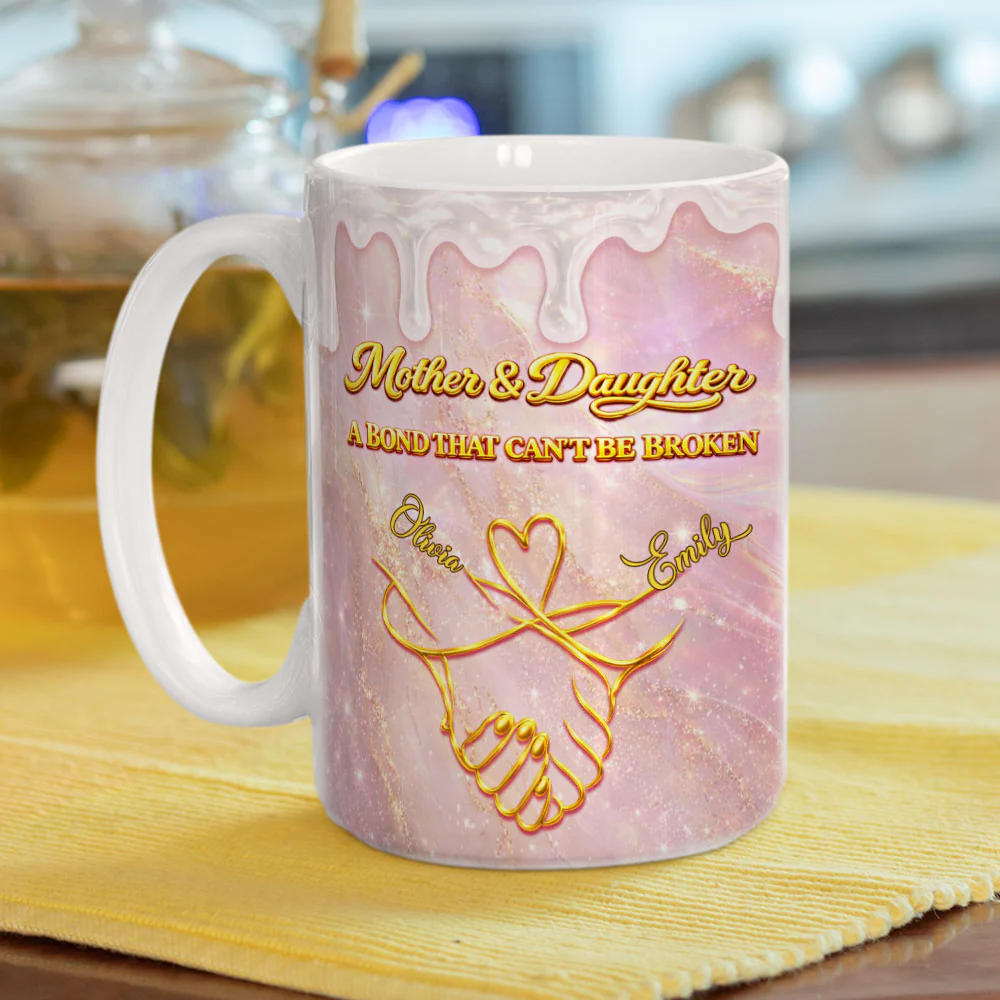 A Mother And Daughter Bond Forever - Personalized Custom 3D Inflated Effect Mug - Image 5