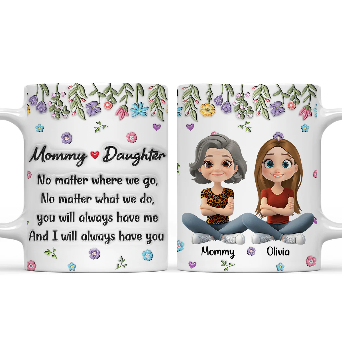 A Mother And Daughter Bond - Personalized Custom 3D Inflated Effect Mug