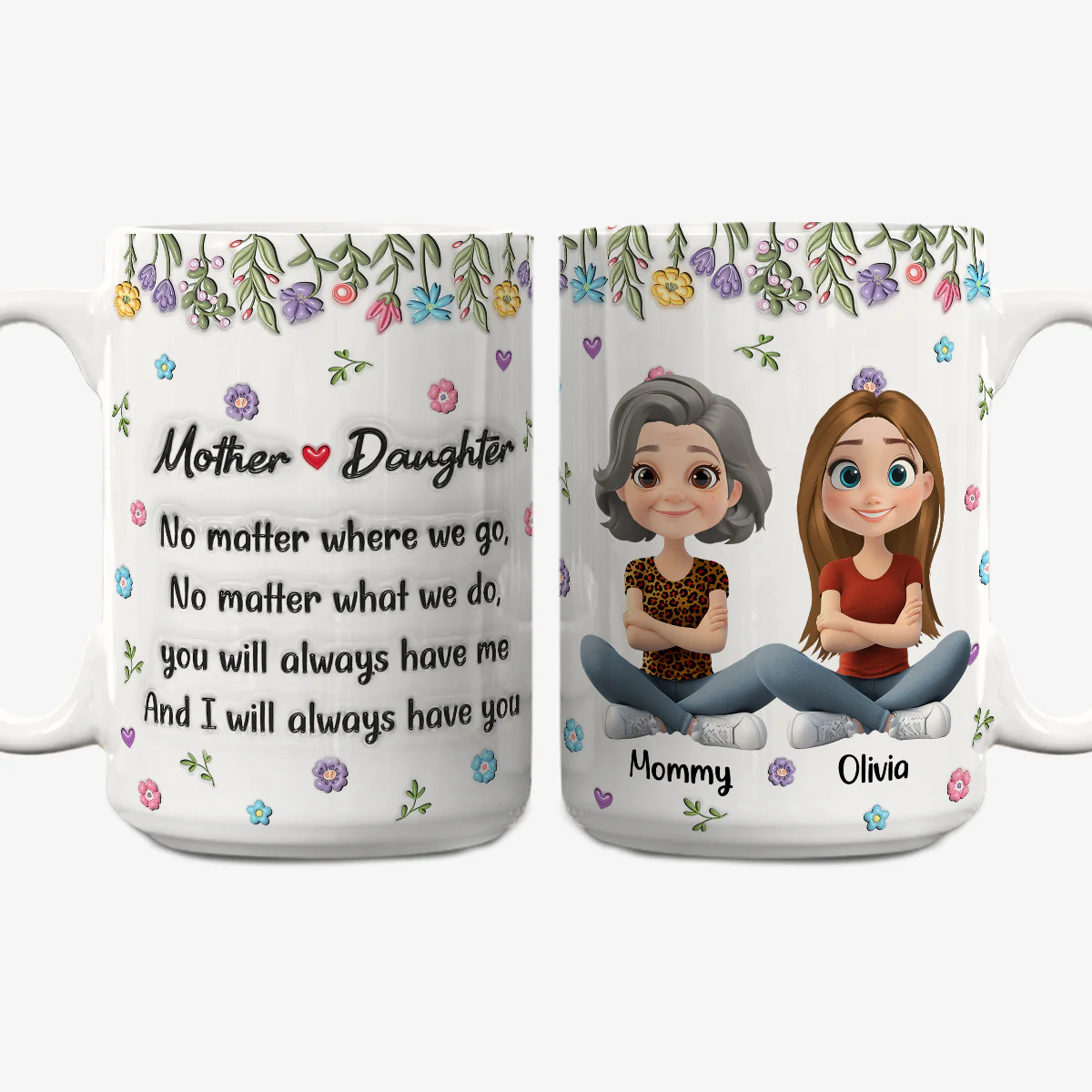 A Mother And Daughter Bond - Personalized Custom 3D Inflated Effect Mug - Image 5