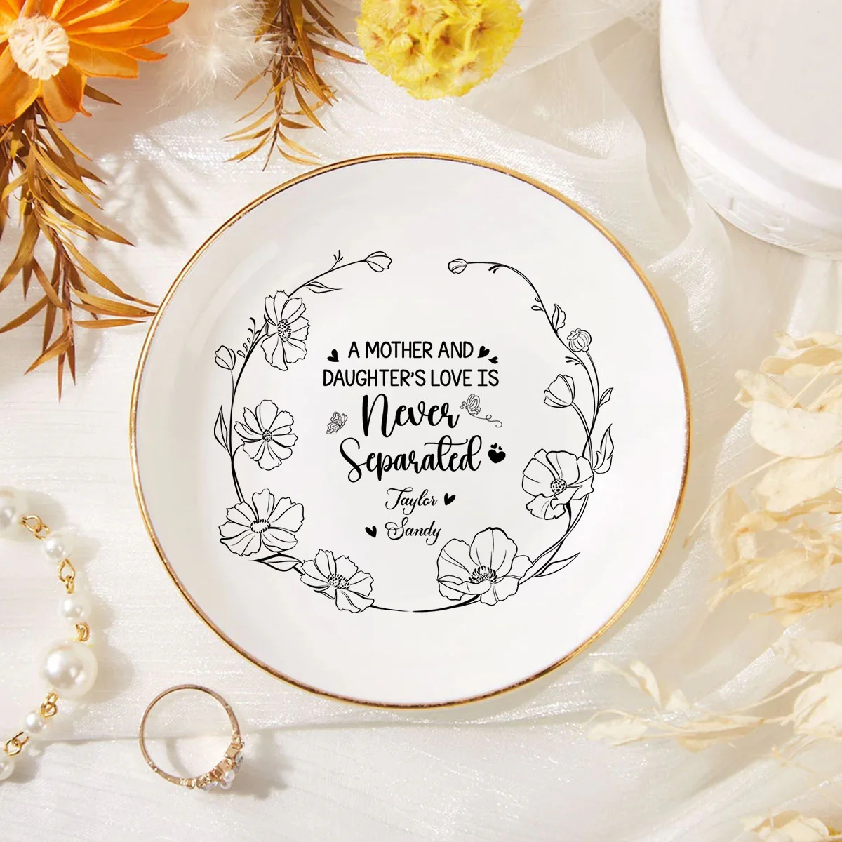 A Mother And Daughters Love - Personalized Custom Jewelry Dish - Image 2