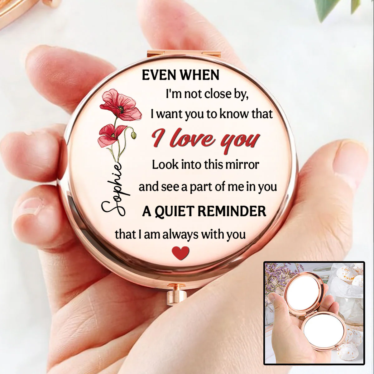 A Part Of Me In You - Personalized Custom Compact Mirror
