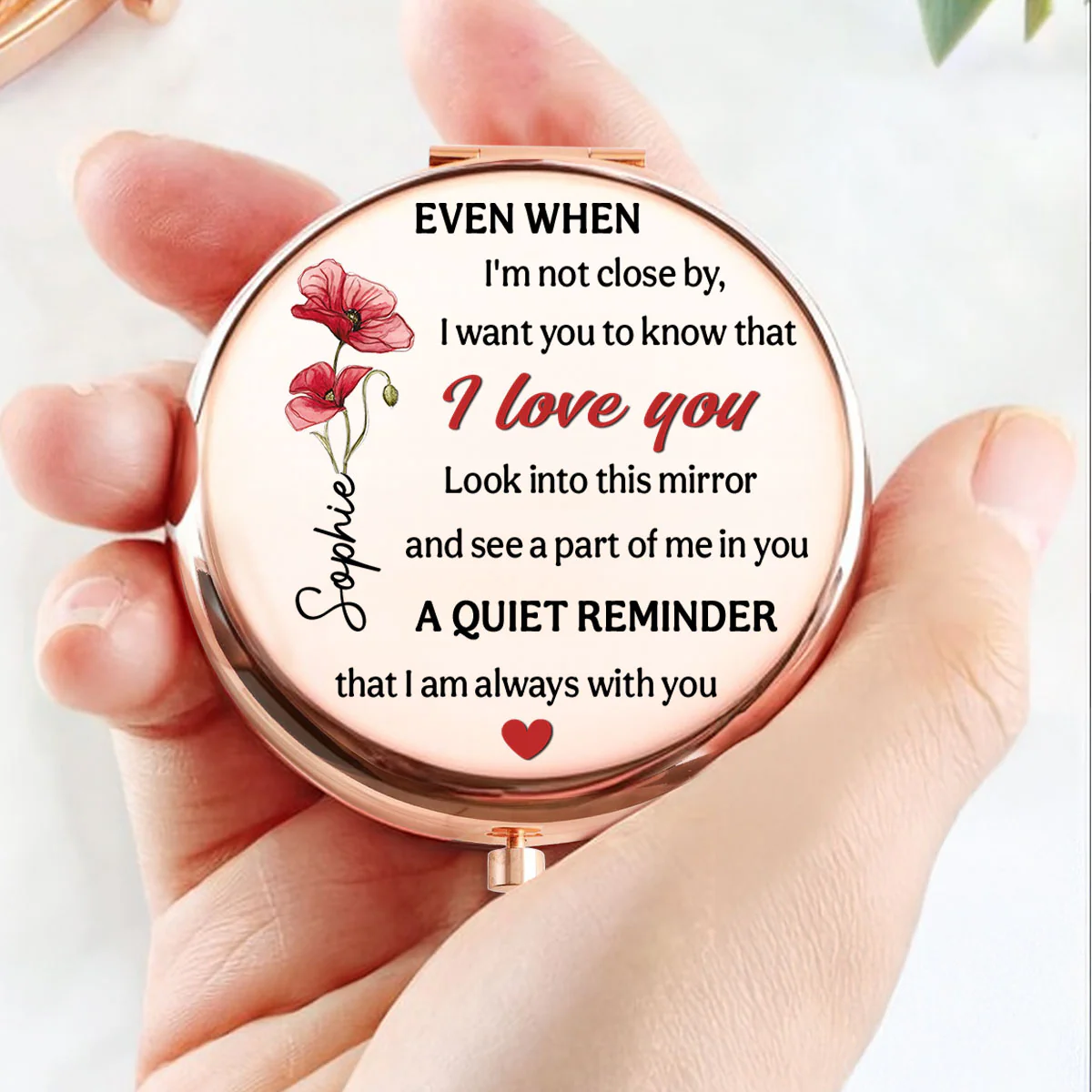 A Part Of Me In You - Personalized Custom Compact Mirror - Image 2