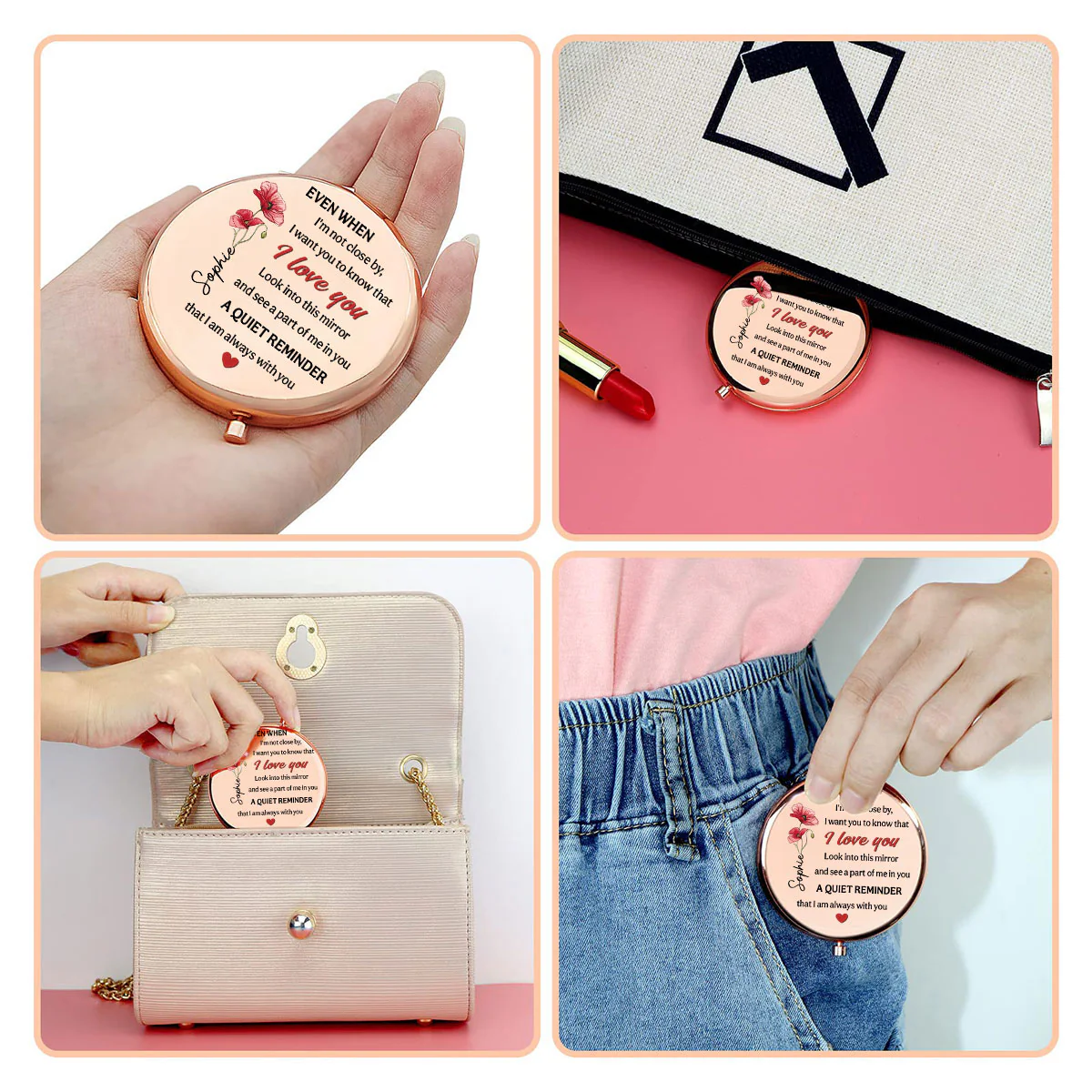 A Part Of Me In You - Personalized Custom Compact Mirror - Image 3