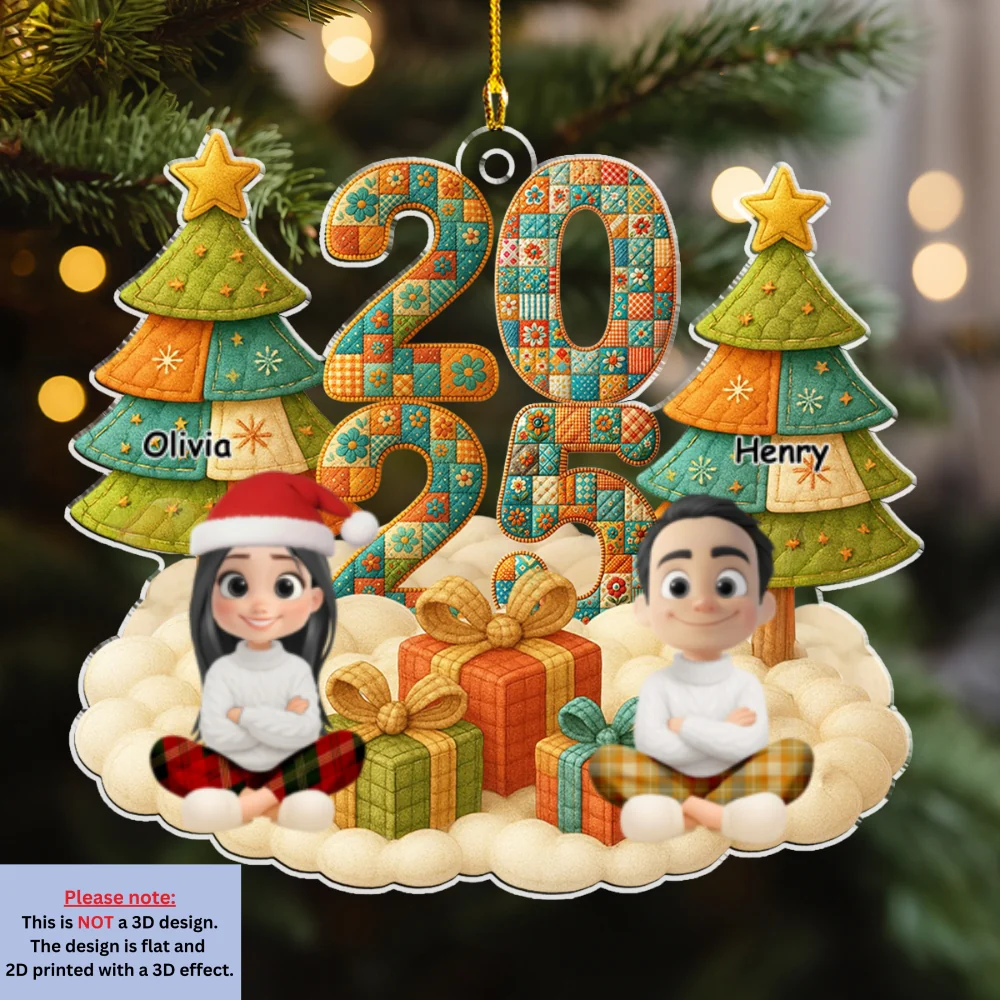 A Patchwork Family - Personalized Custom Acrylic Ornament  - Image 6