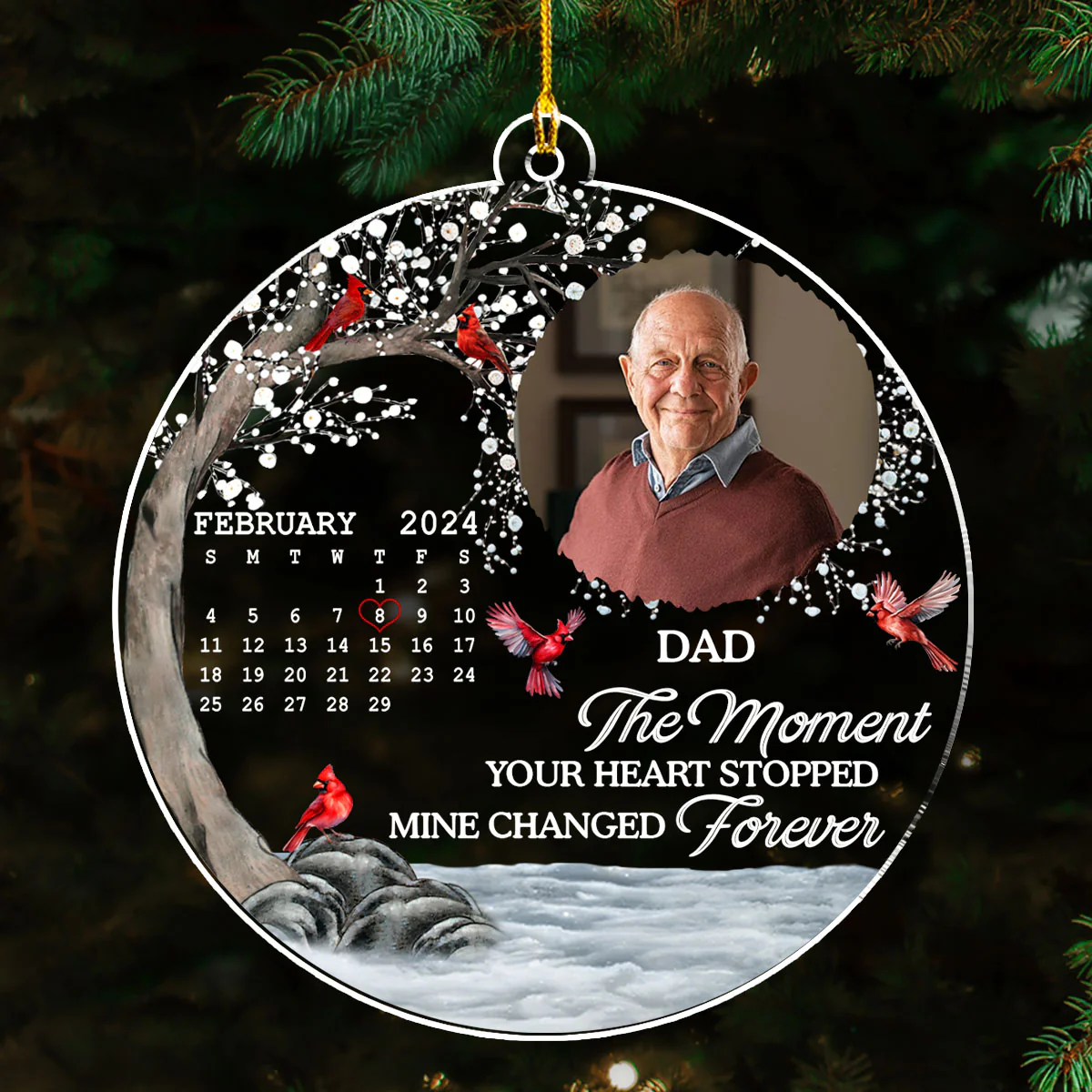A Piece Of My Heart Left - Personalized Custom Acrylic Ornament - Image 5