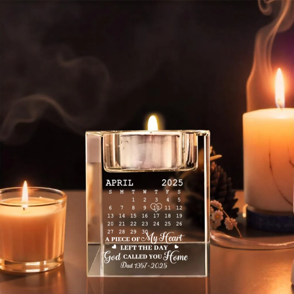 A Piece Of My Heart - Personalized Custom Engraved Crystal Candle Holder - Image 8