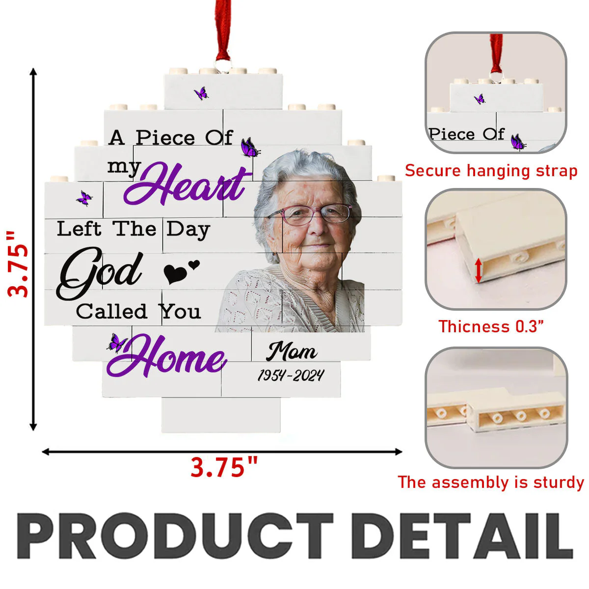 A Piece Of My Heart - Personalized Custom Puzzle Ornament - Image 6
