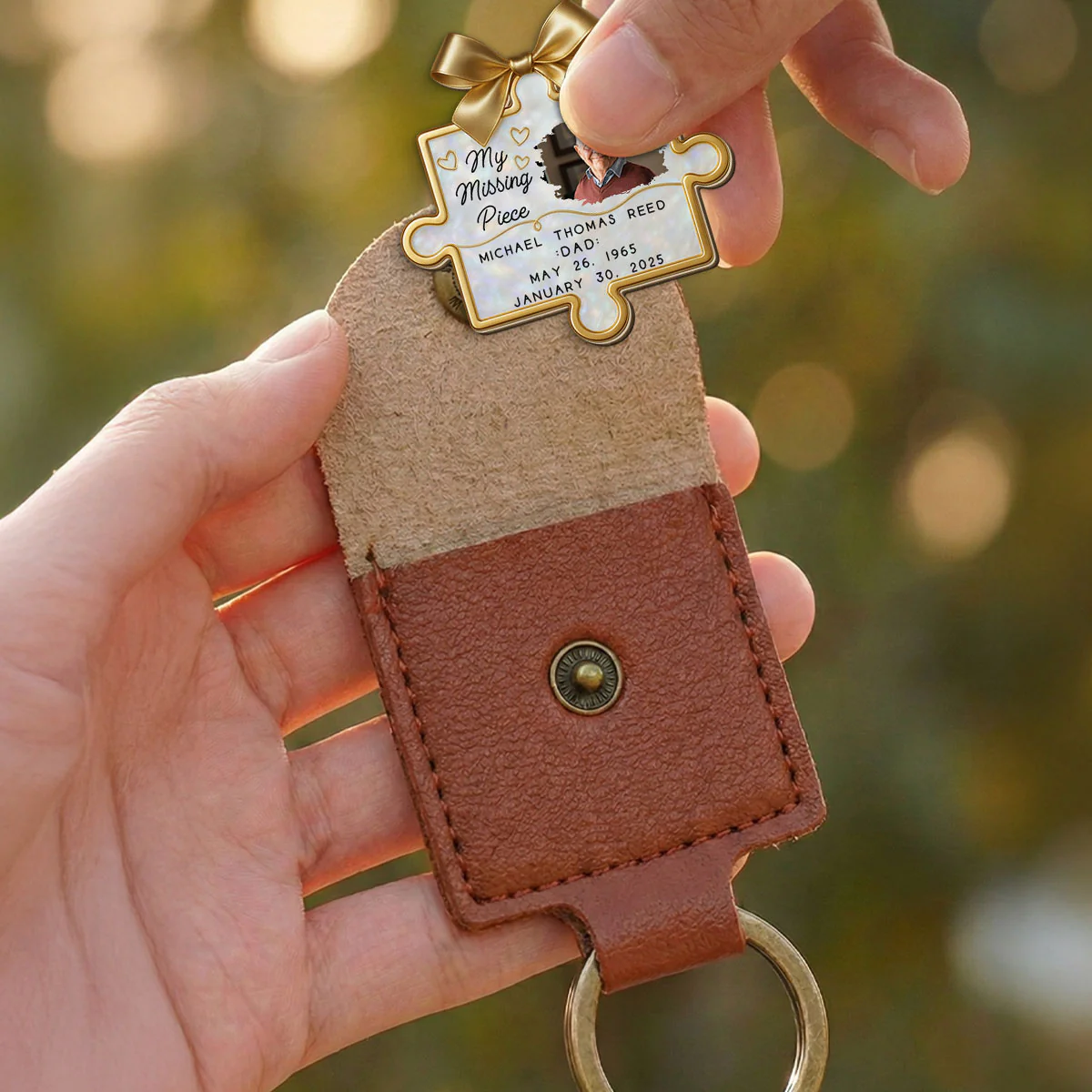 A Piece Of Our Hearts - Personalized Custom Wooden Pocket Hug - Image 3