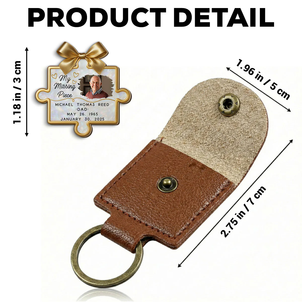 A Piece Of Our Hearts - Personalized Custom Wooden Pocket Hug - Image 5