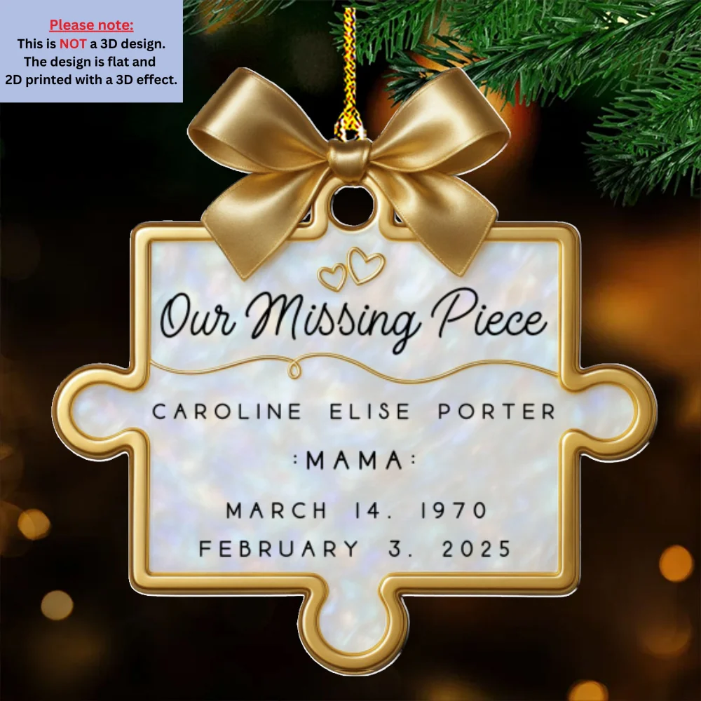A Piece Of Us Gone - Personalized Custom Acrylic Ornament - Image 6