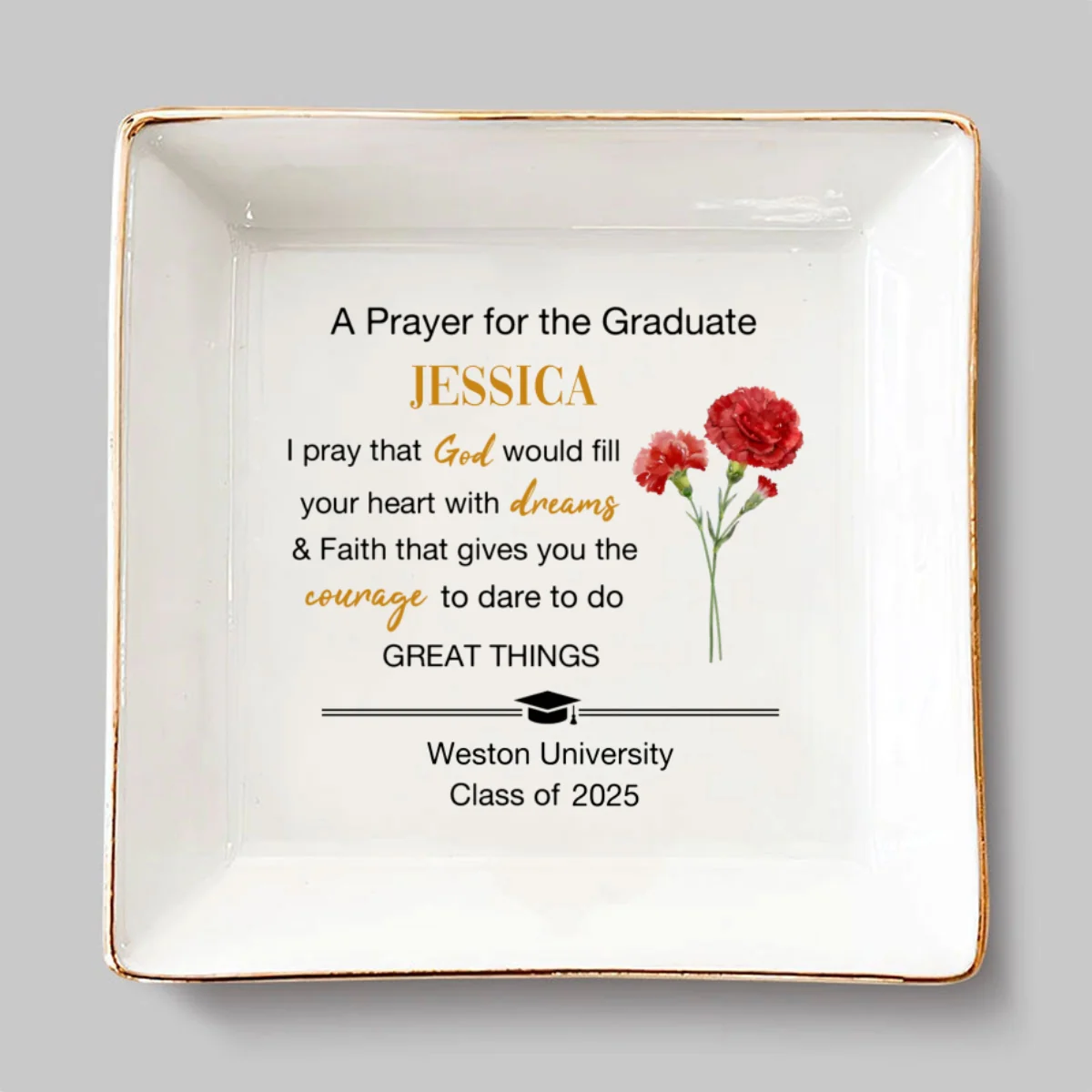 A Prayer For The Graduate - Personalized Custom Jewelry Dish - Image 6