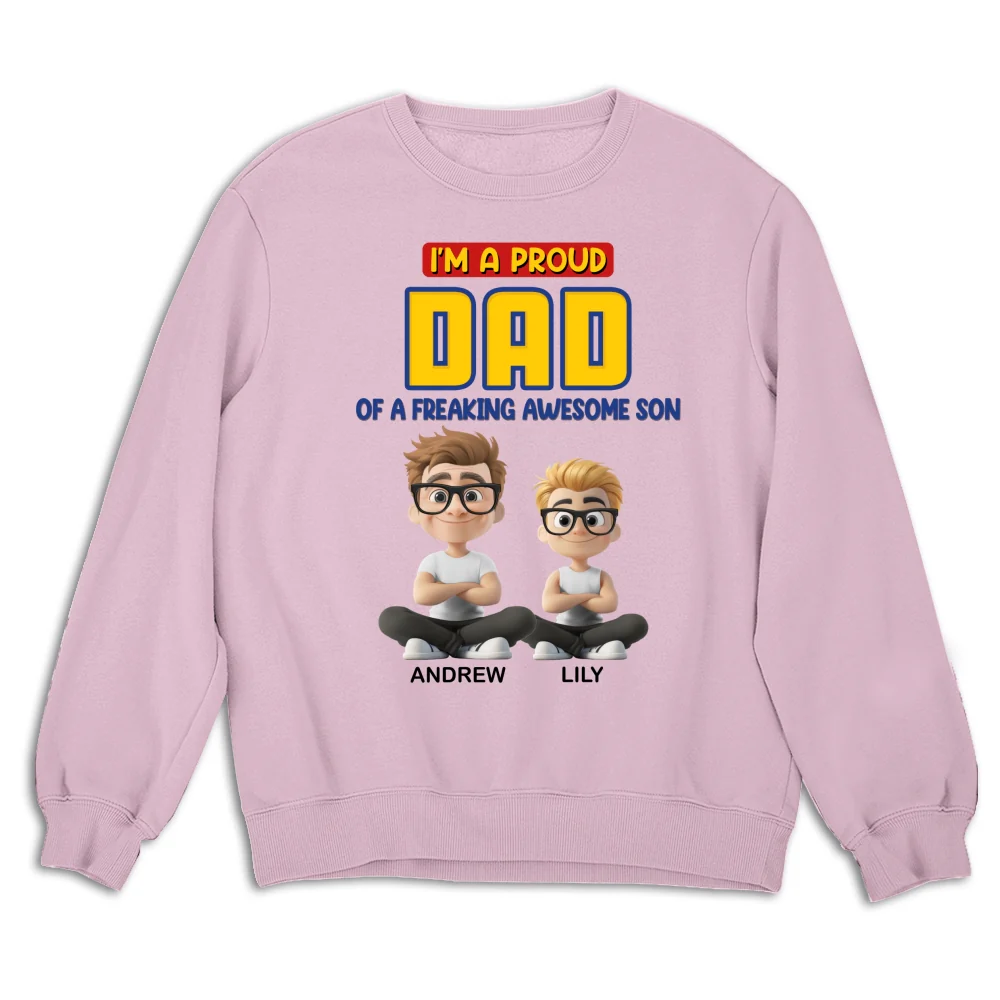 A Proud Dad of A Freaking Awesome Child - Personalized Custom Shirt - Image 15