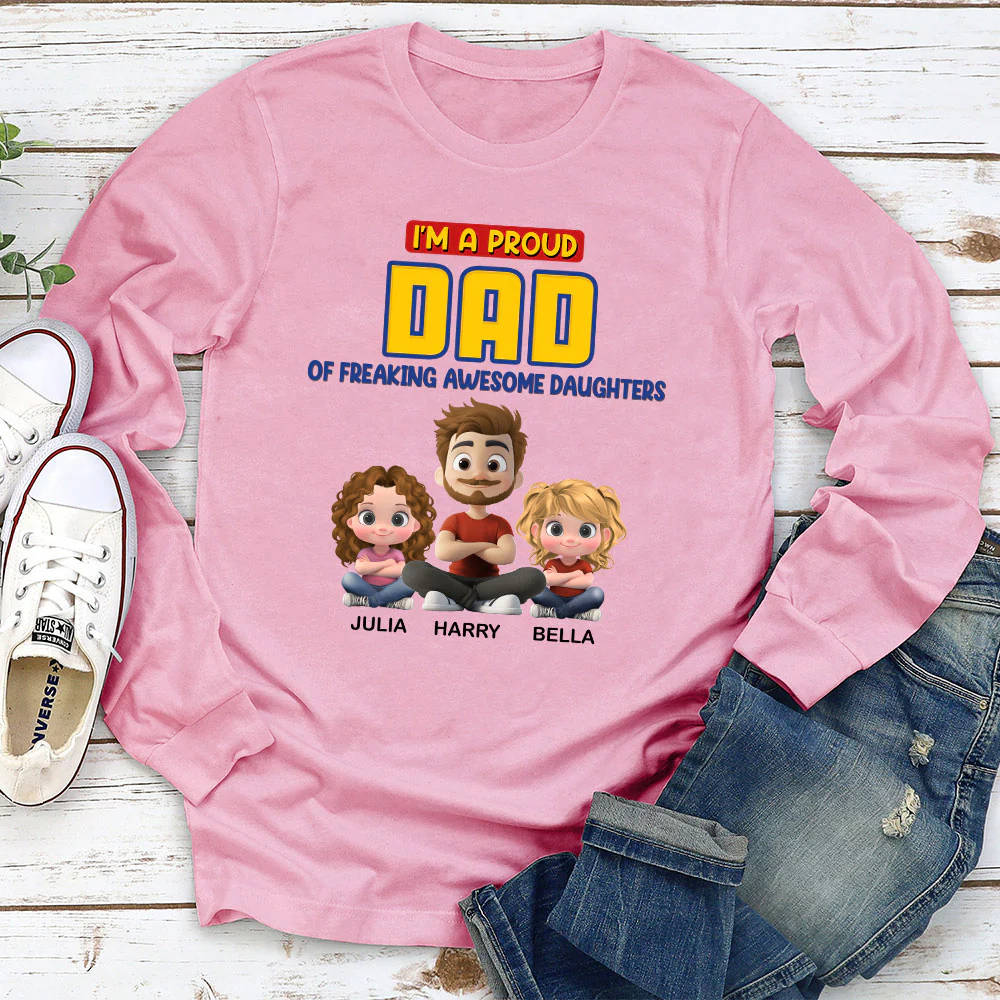 A Proud Dad of A Freaking Awesome Child - Personalized Custom Shirt - Image 3