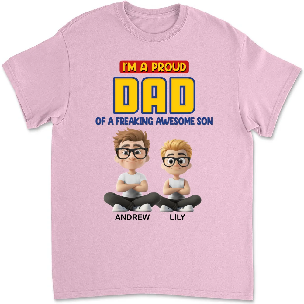 A Proud Dad of A Freaking Awesome Child - Personalized Custom Shirt - Image 9