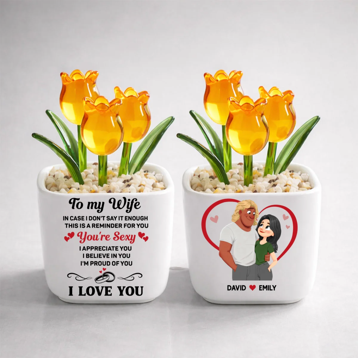 A Reminder Of My Love - Personalized Custom Glass Everlasting Tulips - Image 10