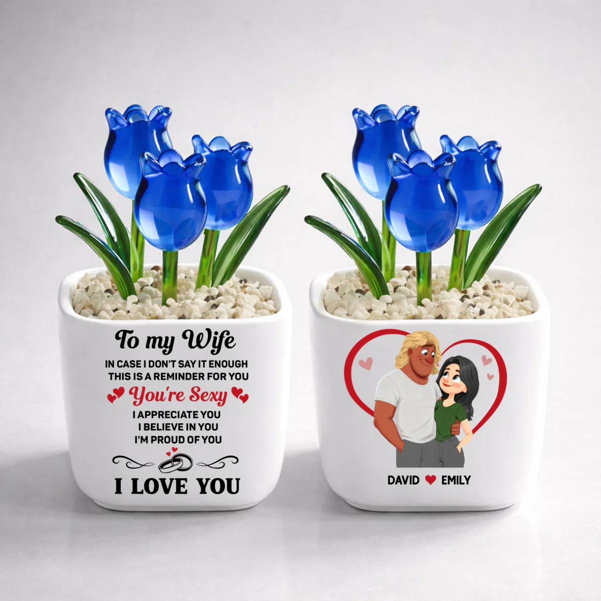 A Reminder Of My Love - Personalized Custom Glass Everlasting Tulips - Image 7