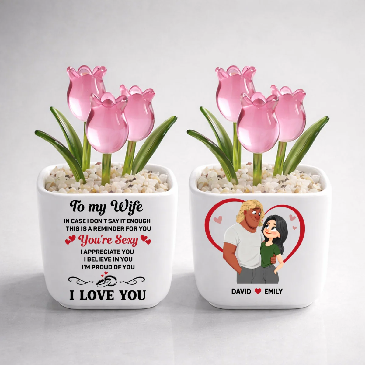 A Reminder Of My Love - Personalized Custom Glass Everlasting Tulips - Image 8
