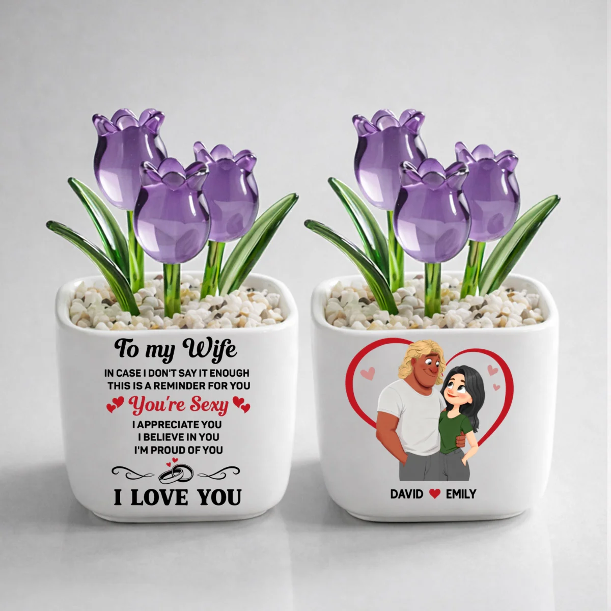 A Reminder Of My Love - Personalized Custom Glass Everlasting Tulips - Image 9