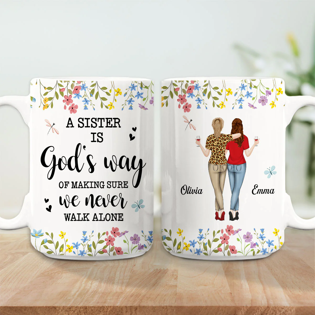 A Sister Is Gods Way - Personalized Custom Coffee Mug - Image 6