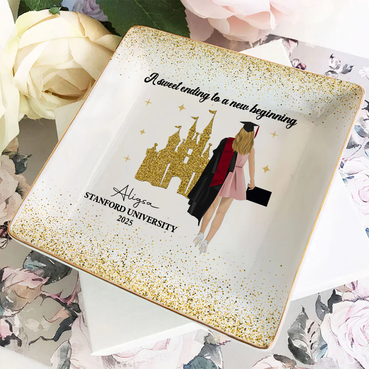 A Sweet Ending To A New Beginning - Personalized Custom Jewelry Dish - Image 5