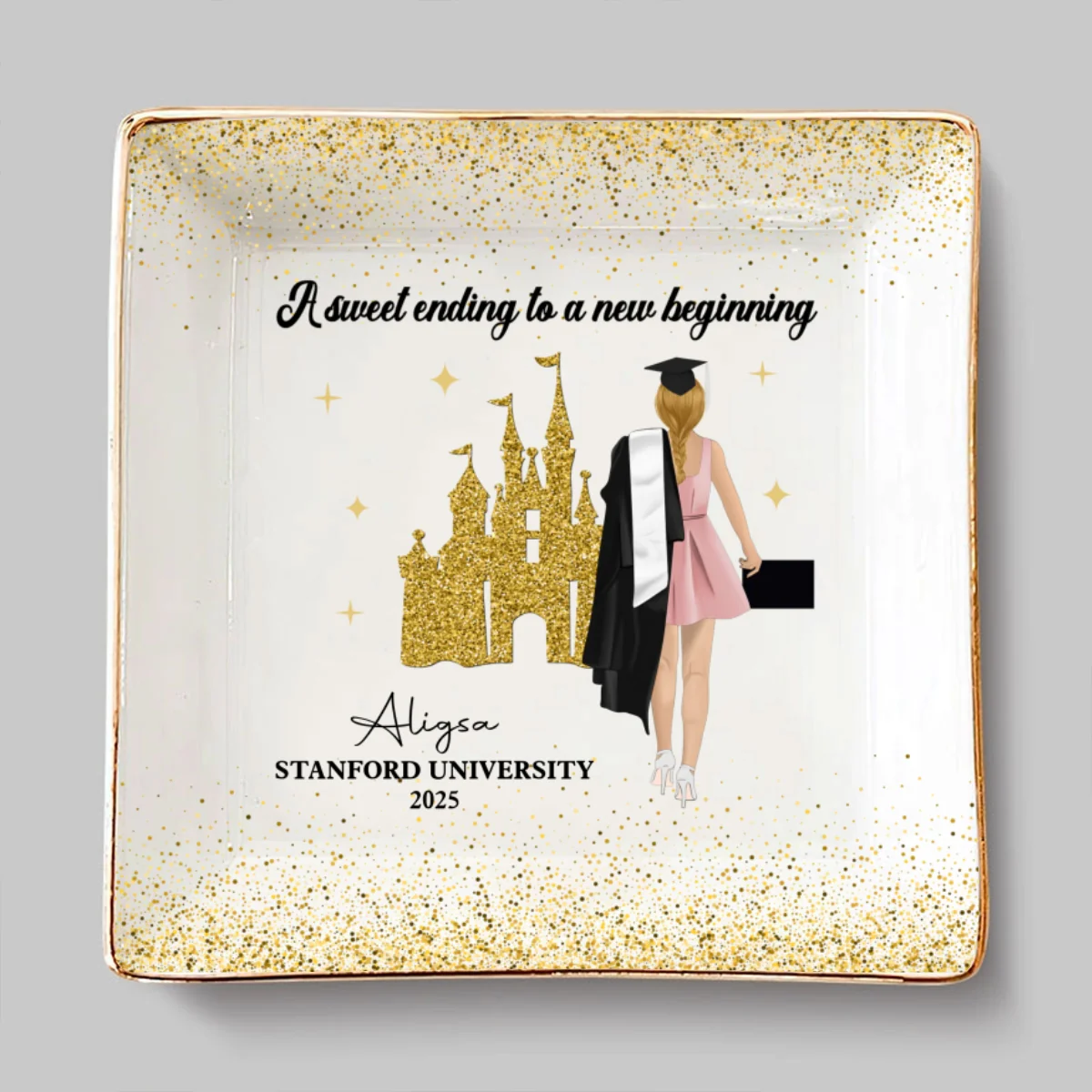 A Sweet Ending To A New Beginning - Personalized Custom Jewelry Dish - Image 8