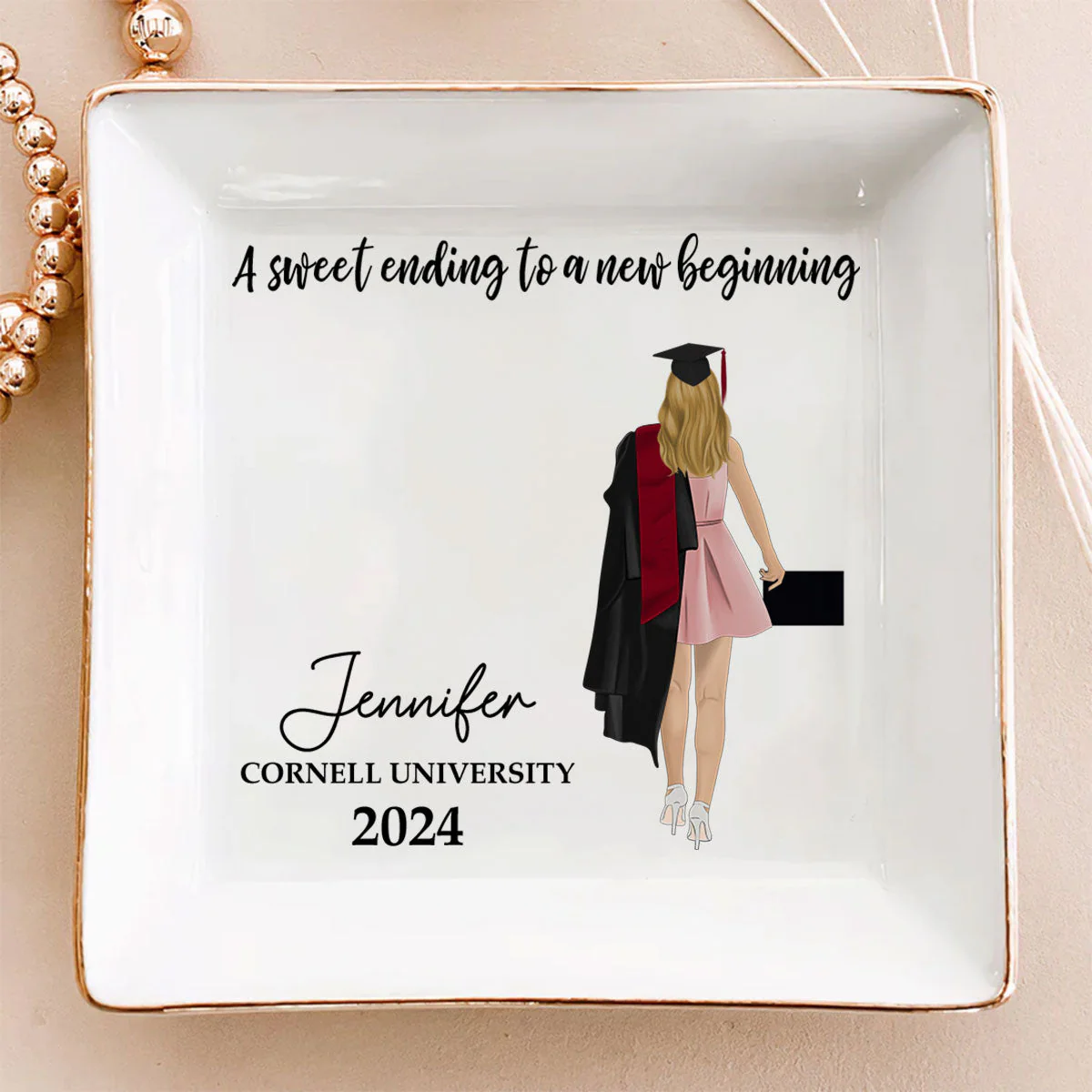 A Sweet Ending To A New Beginning - Personalized Custom Jewelry Dish