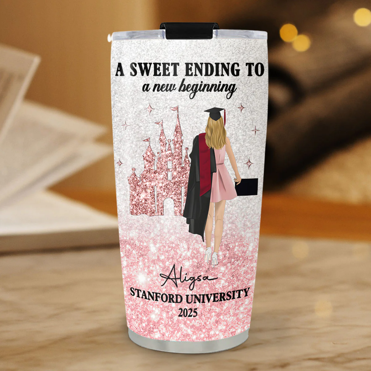 A Sweet Ending To A New Beginning - Personalized Custom Tumbler - Image 2