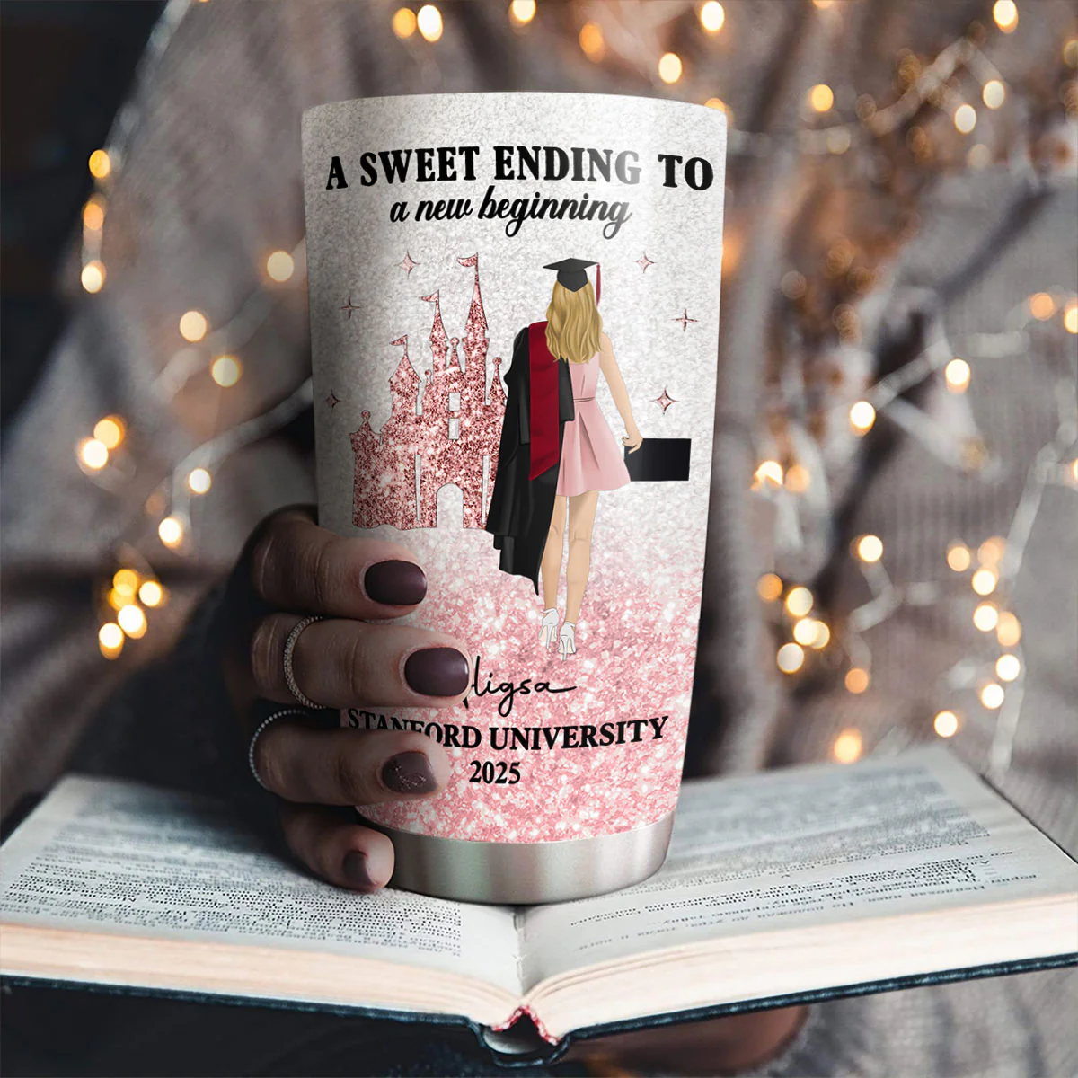 A Sweet Ending To A New Beginning - Personalized Custom Tumbler - Image 3