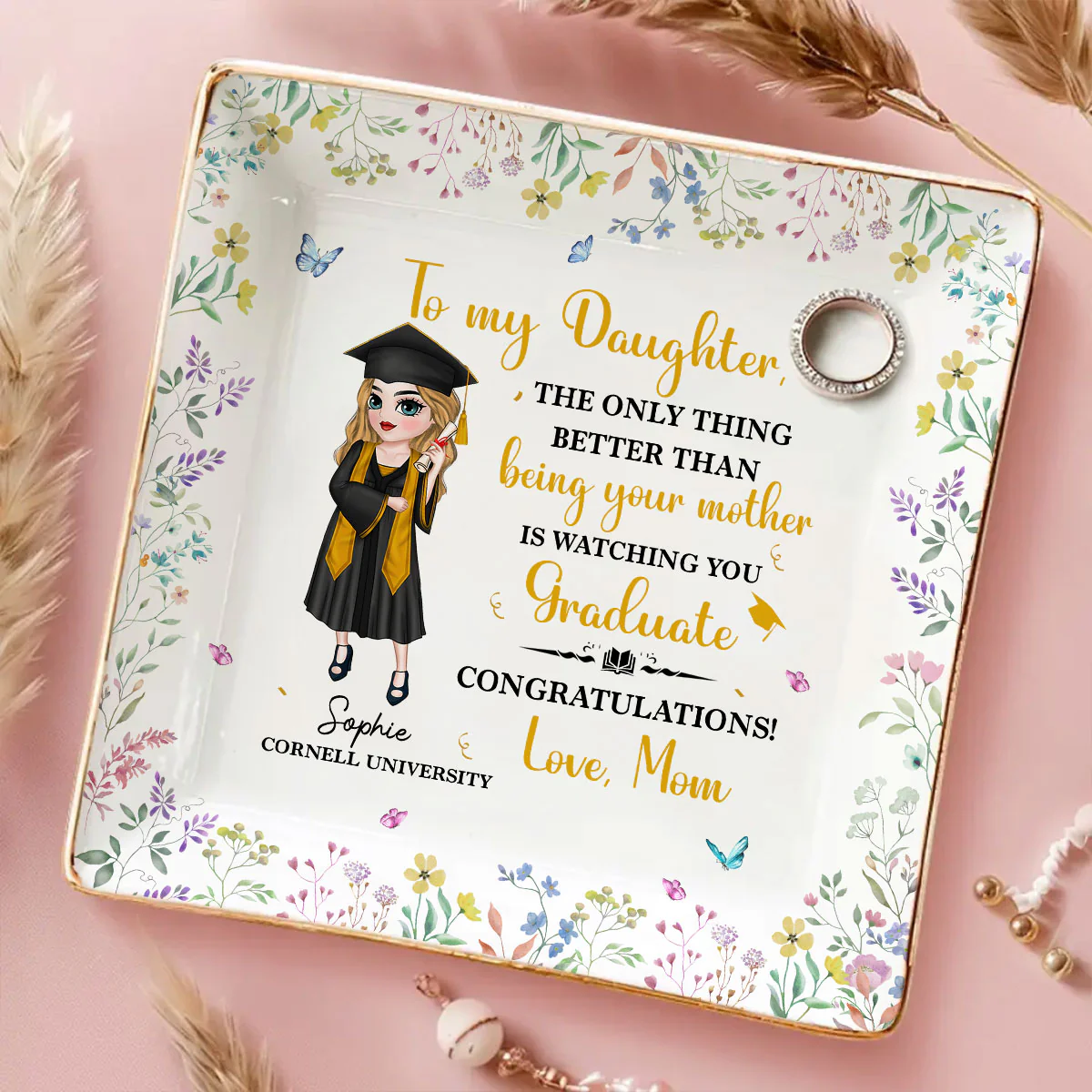A Sweet Ending To The New Beginning - Personalized Custom Jewelry Dish - Image 2
