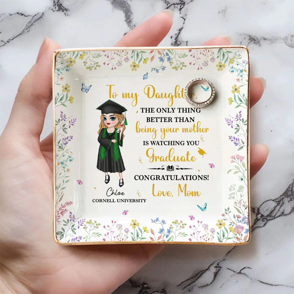 A Sweet Ending To The New Beginning - Personalized Custom Jewelry Dish - Image 3