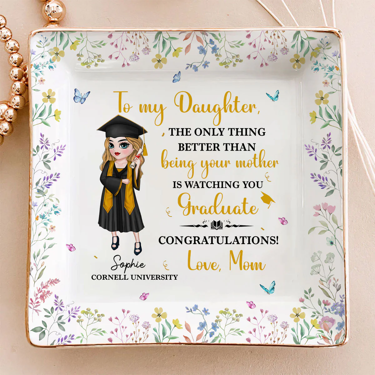 A Sweet Ending To The New Beginning - Personalized Custom Jewelry Dish - Image 5