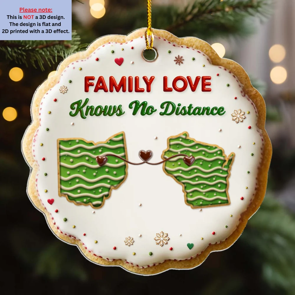 A Sweet Family Knows No Distance - Personalized Custom 3D Effect Acrylic Ornament - Image 7