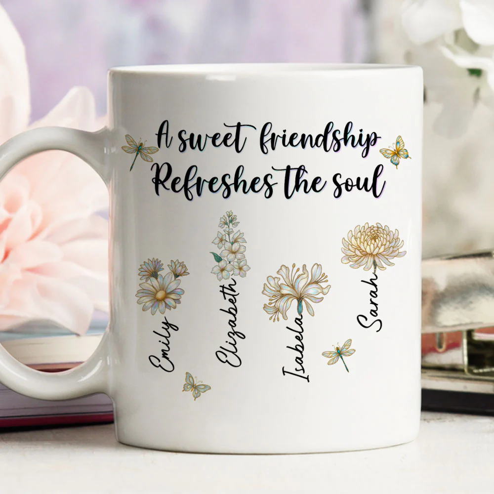 A Sweet Friendship - Personalized Custom Coffee Mug - Image 6