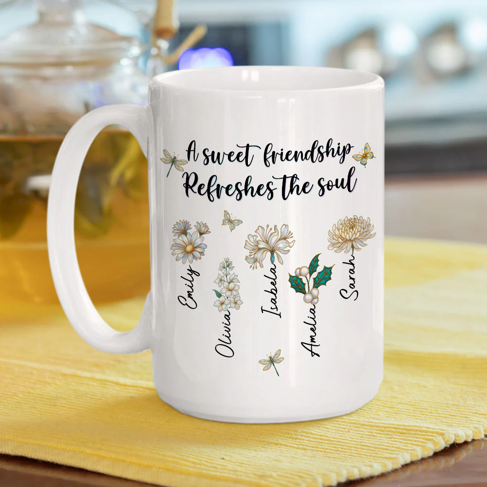 A Sweet Friendship - Personalized Custom Coffee Mug - Image 7