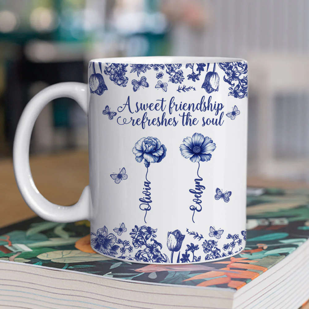 A Sweet Friendship Toile - Personalized Custom Coffee Mug - Image 2