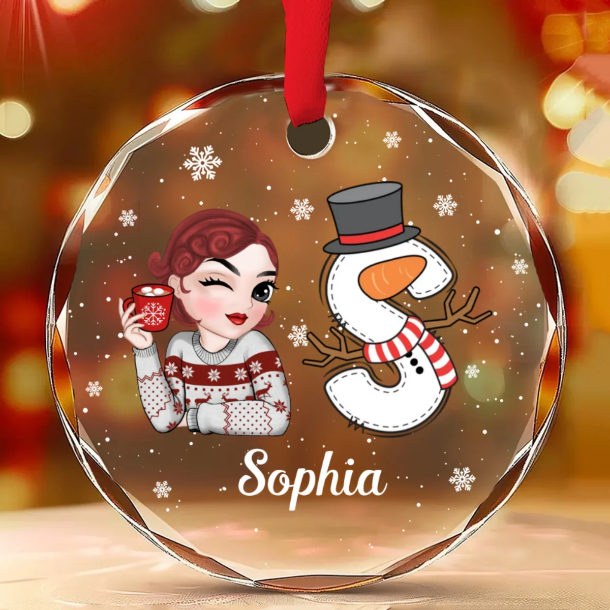 A True Friend Is For Ever A Friend - Personalized Custom Glass Ornament - Image 7