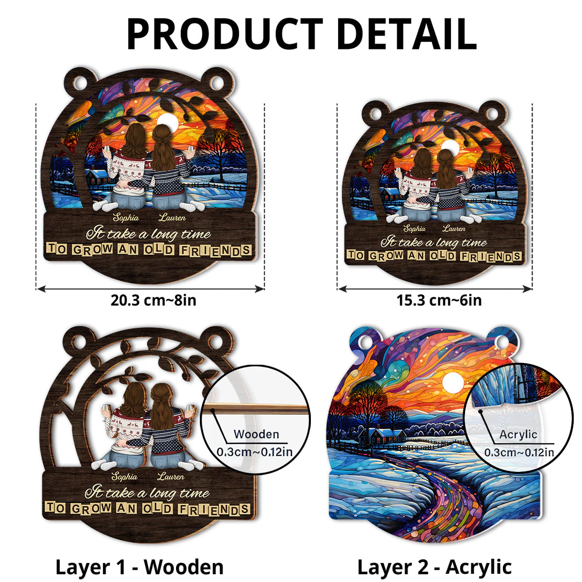 A True Friendship - Personalized Custom Suncatcher - Image 3