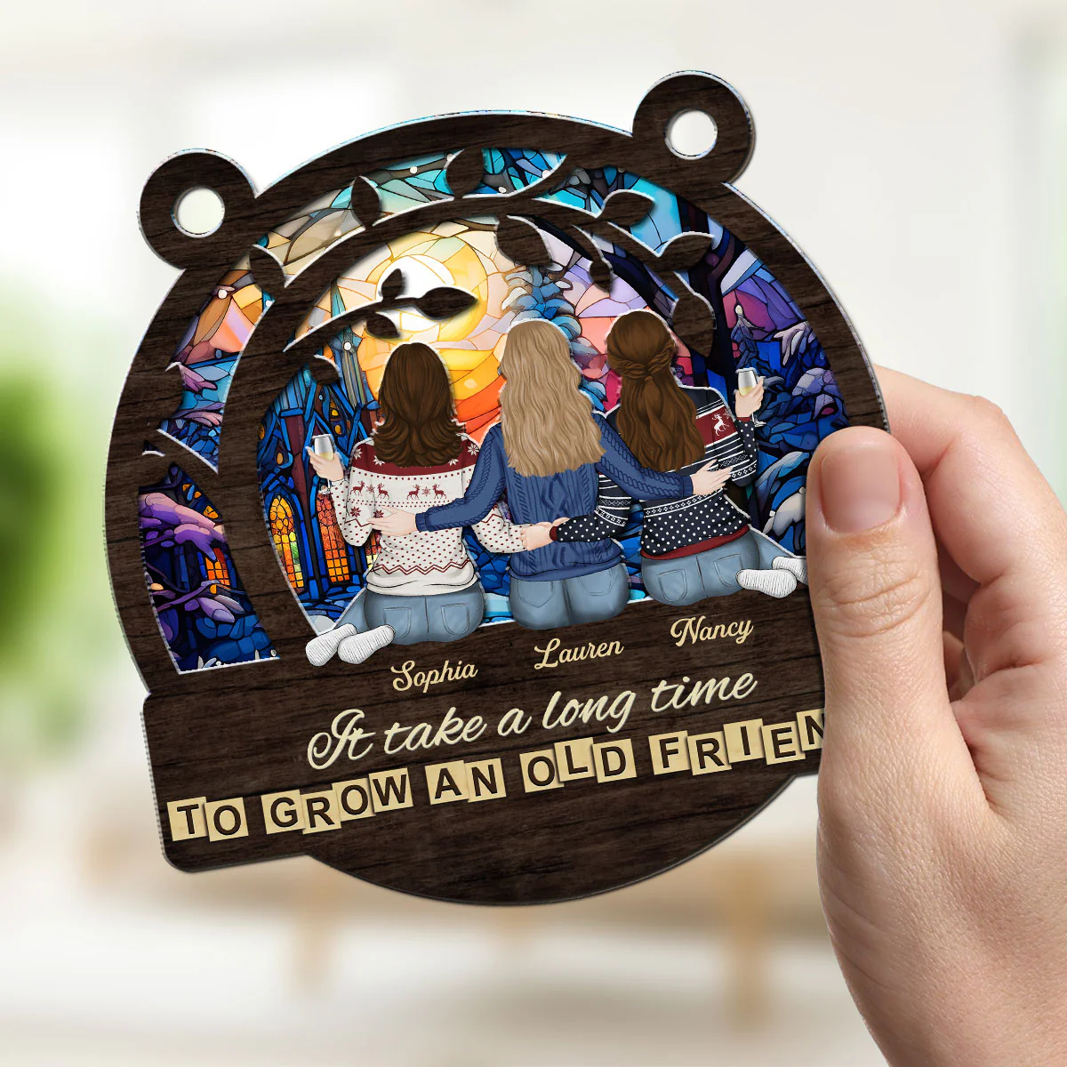 A True Friendship - Personalized Custom Suncatcher - Image 4