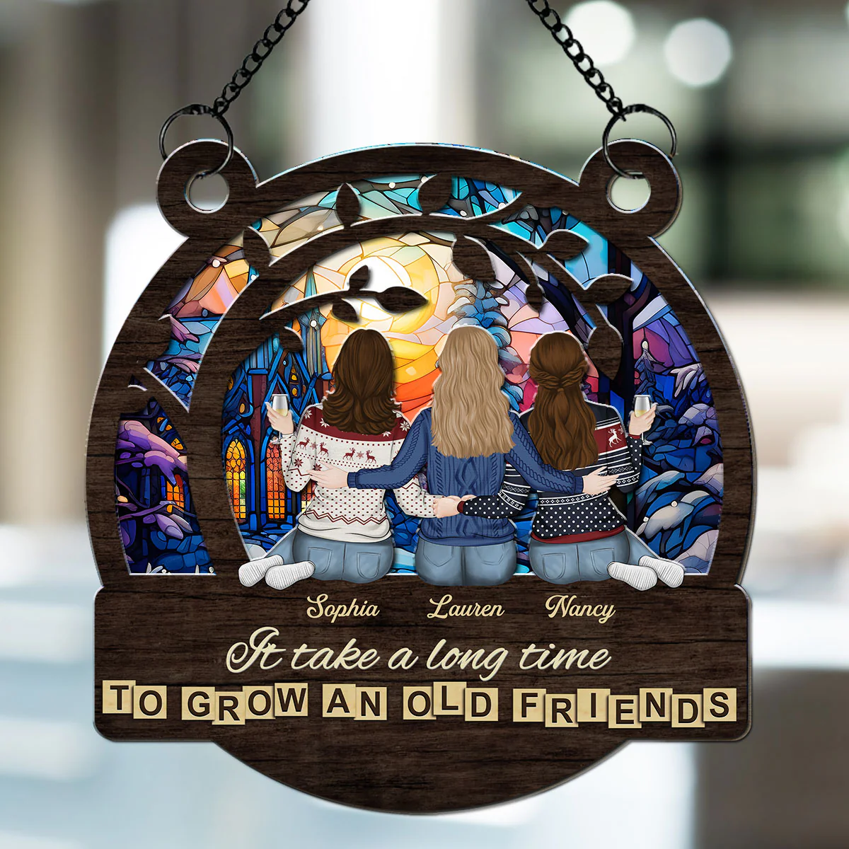 A True Friendship - Personalized Custom Suncatcher - Image 5