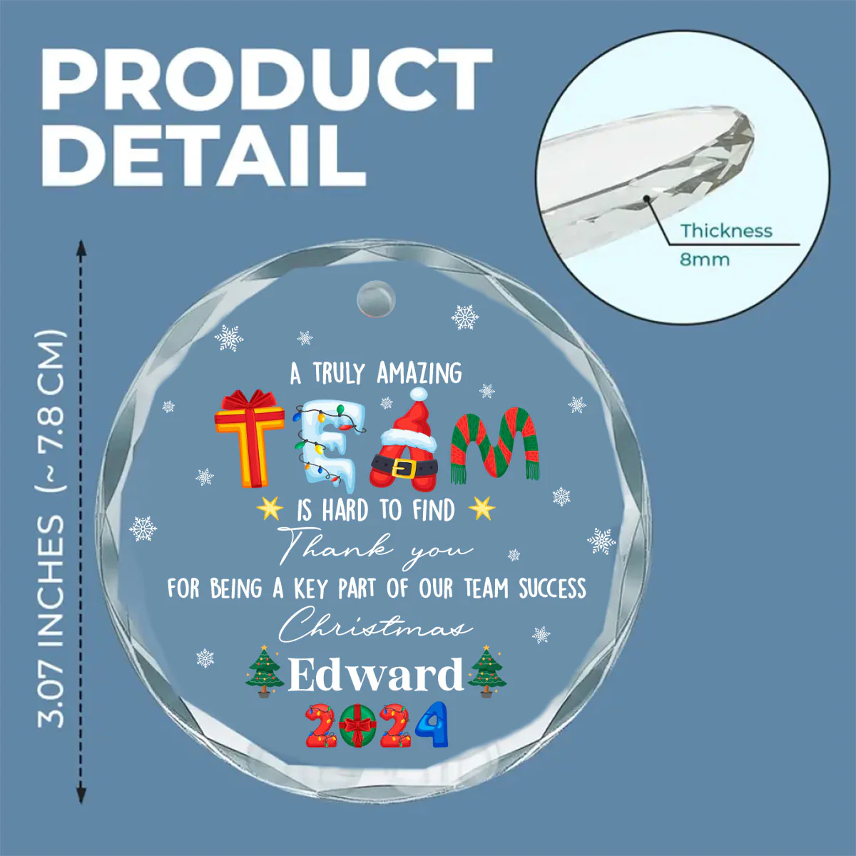 A Truly Amazing Team - Personalized Custom Glass Ornament - Image 5