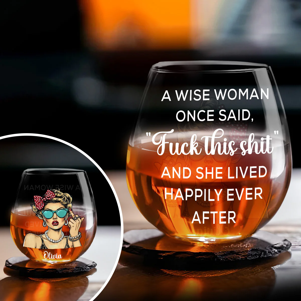 A Wise Woman Once Said Version 2 - Personalized Custom Wine Glass - Image 4