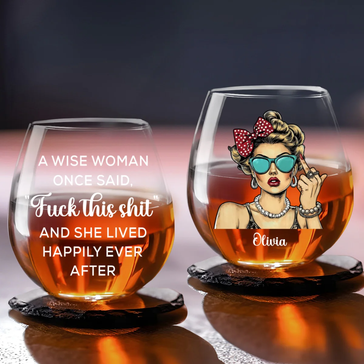 A Wise Woman Once Said Version 2 - Personalized Custom Wine Glass - Image 5
