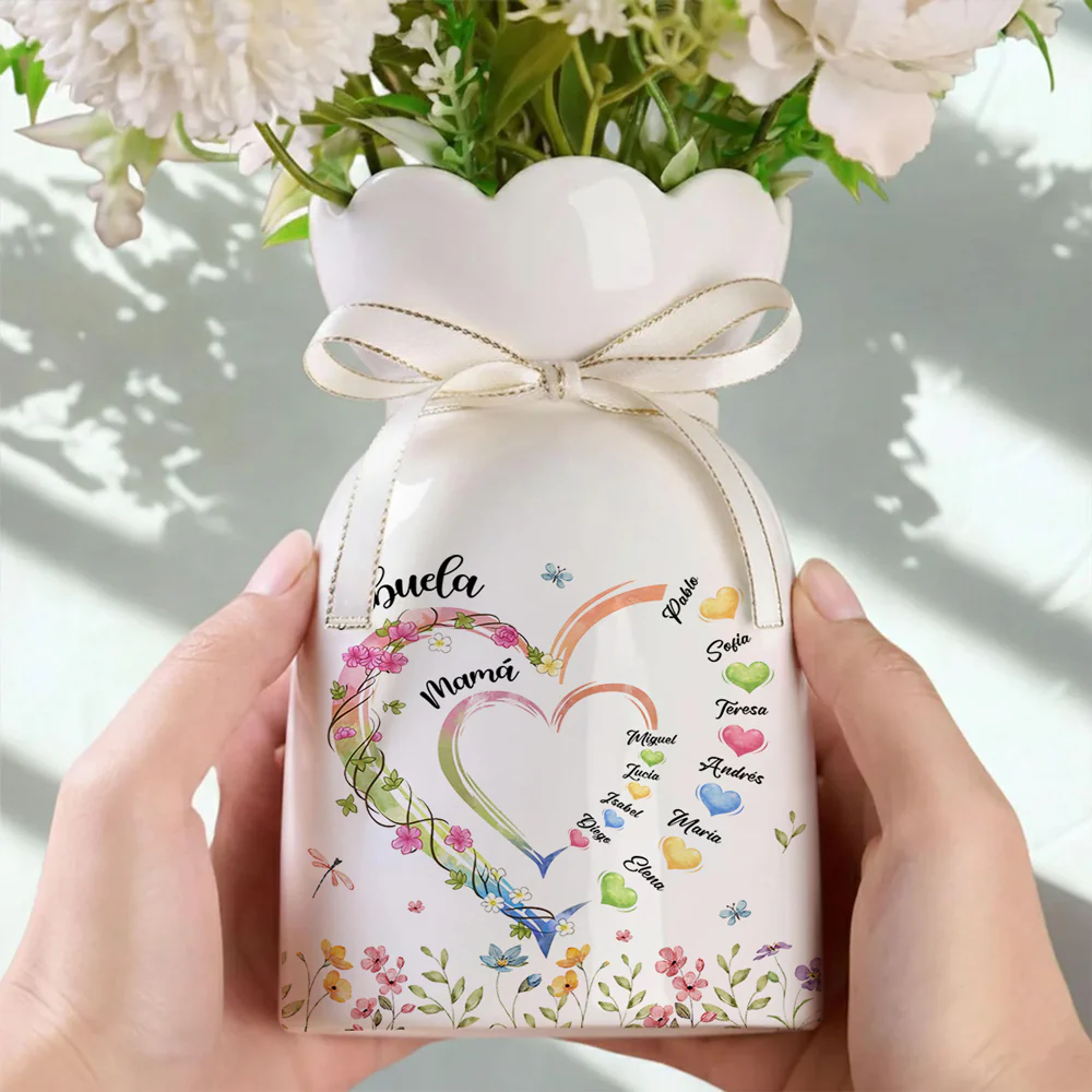 Abuela Heart - Florero Personalizado Con Cinta - Image 4