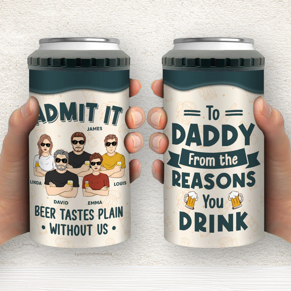 Admit It Beer Tastes Plain Without Us - Personalized Custom Can Cooler Tumbler - Image 4