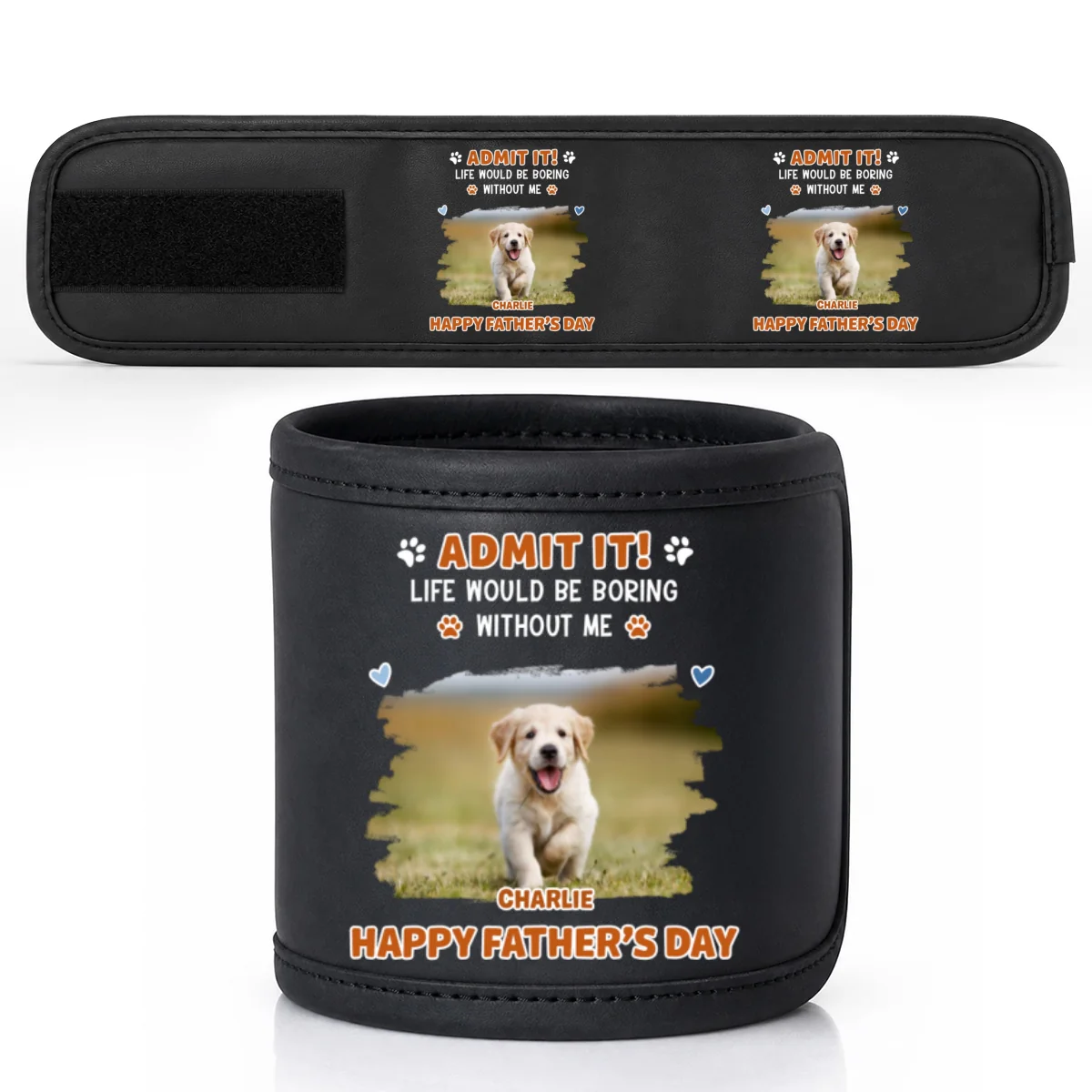 Admit It Crazy Funny Dog Photo - Personalized Custom Magnetic Tool Wristband - Image 3