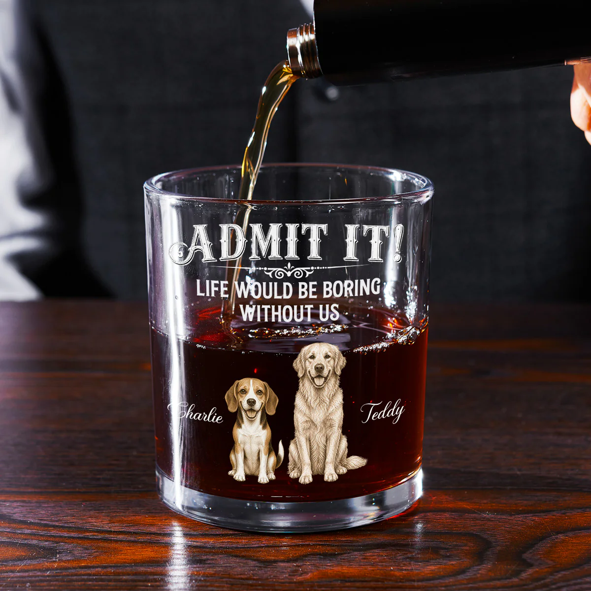 Admit It Retro Vintage - Personalized Custom Whiskey Glass - Image 3